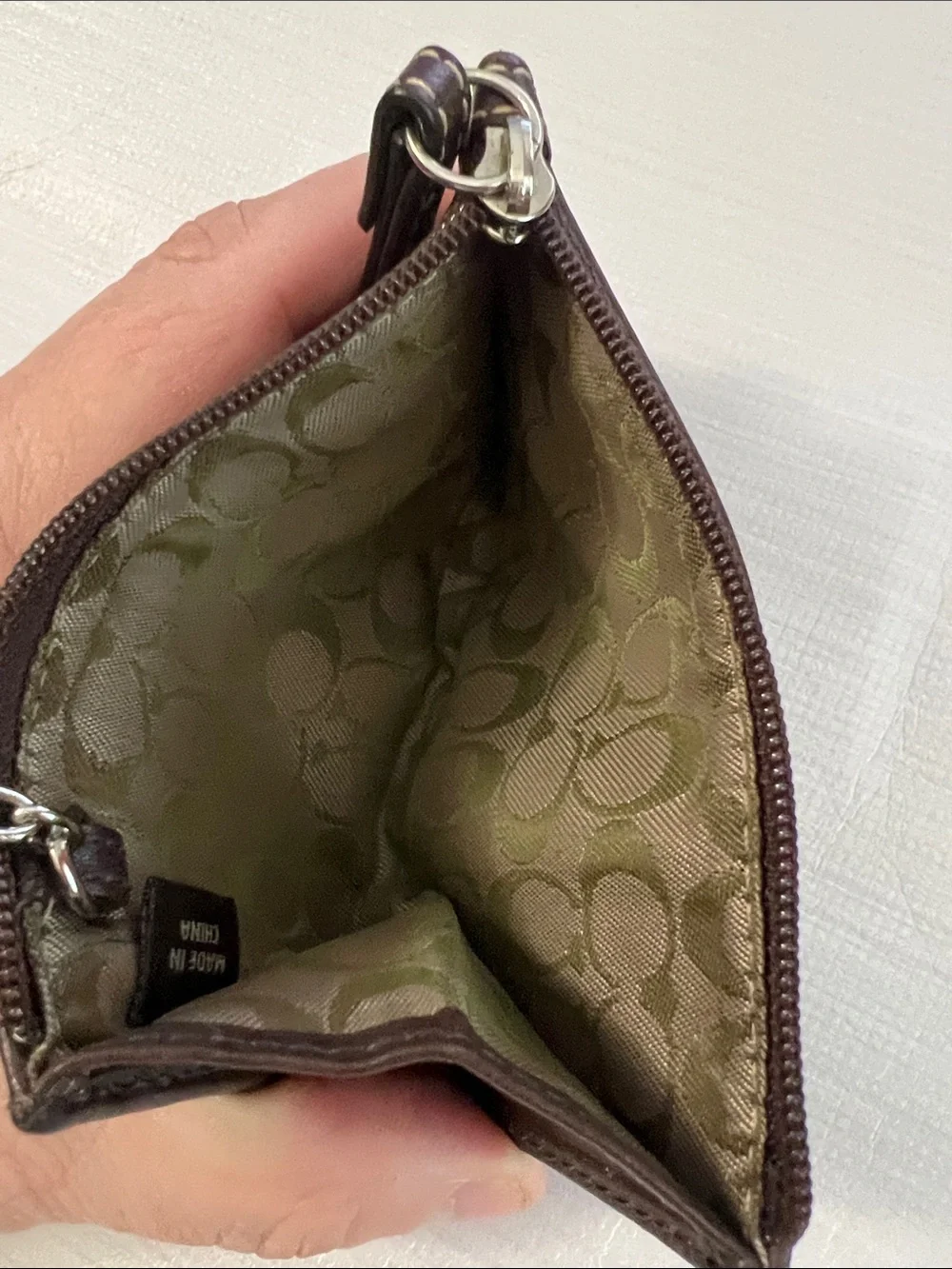 Coach mini skinny wallet card holder brown leather Style # F41788
